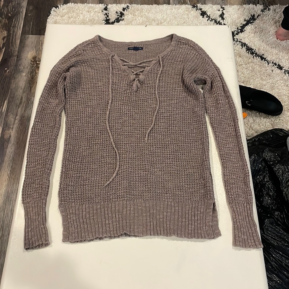 Brown knitted sweater top